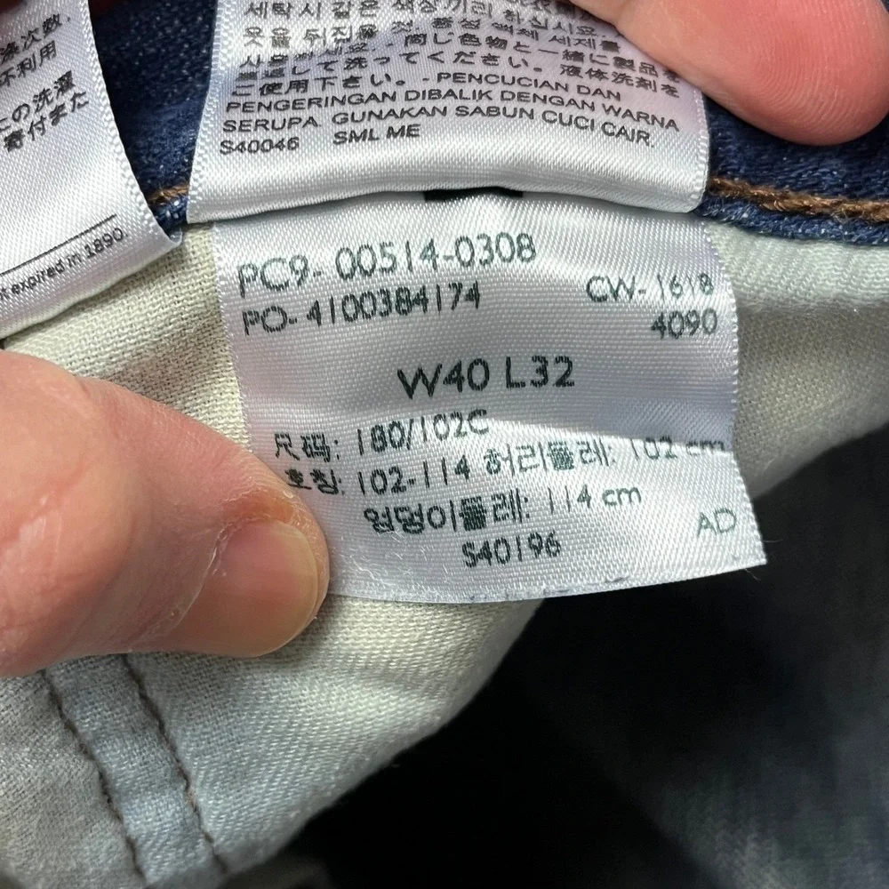 Levi's Jeans Mens W40 L32 Blue‎ 514 Straight Fit Denim Pants Casual 00514-0308
